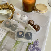 Estuche para lentes de contacto de colores retro de estilo frío para niña